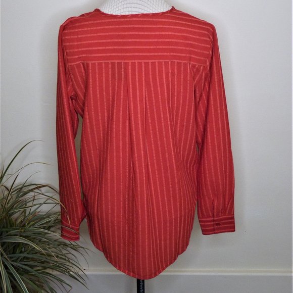 BCBGMaxAzria Blouse Woman Small Lightweight Venetian Red Wrap Top - Picture 4 of 5